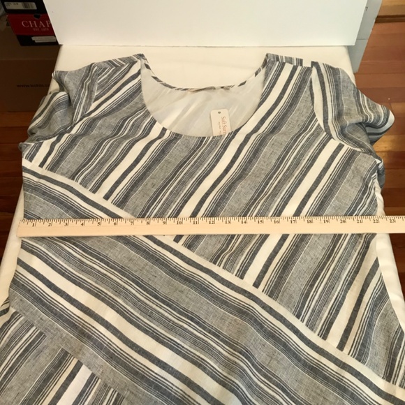 SOFT SURROUNDINGS Sonja Dress Midi Shift Blue White Women’s Size XL Size 18 1X - Picture 15 of 16